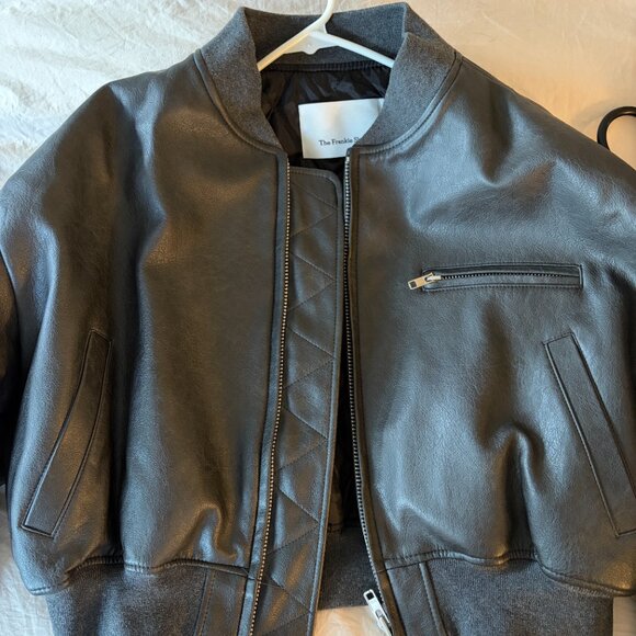 Frankie Shop Cropped Faux Leather Jacket - Picture 10 of 12